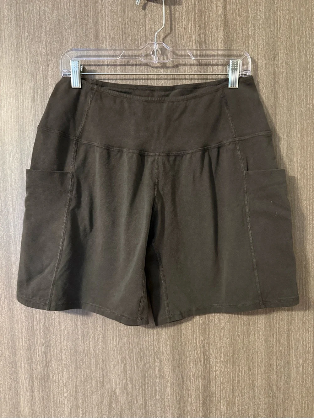 Groceries High-Waist Dark Grey Bike Shorts with Side Pockets